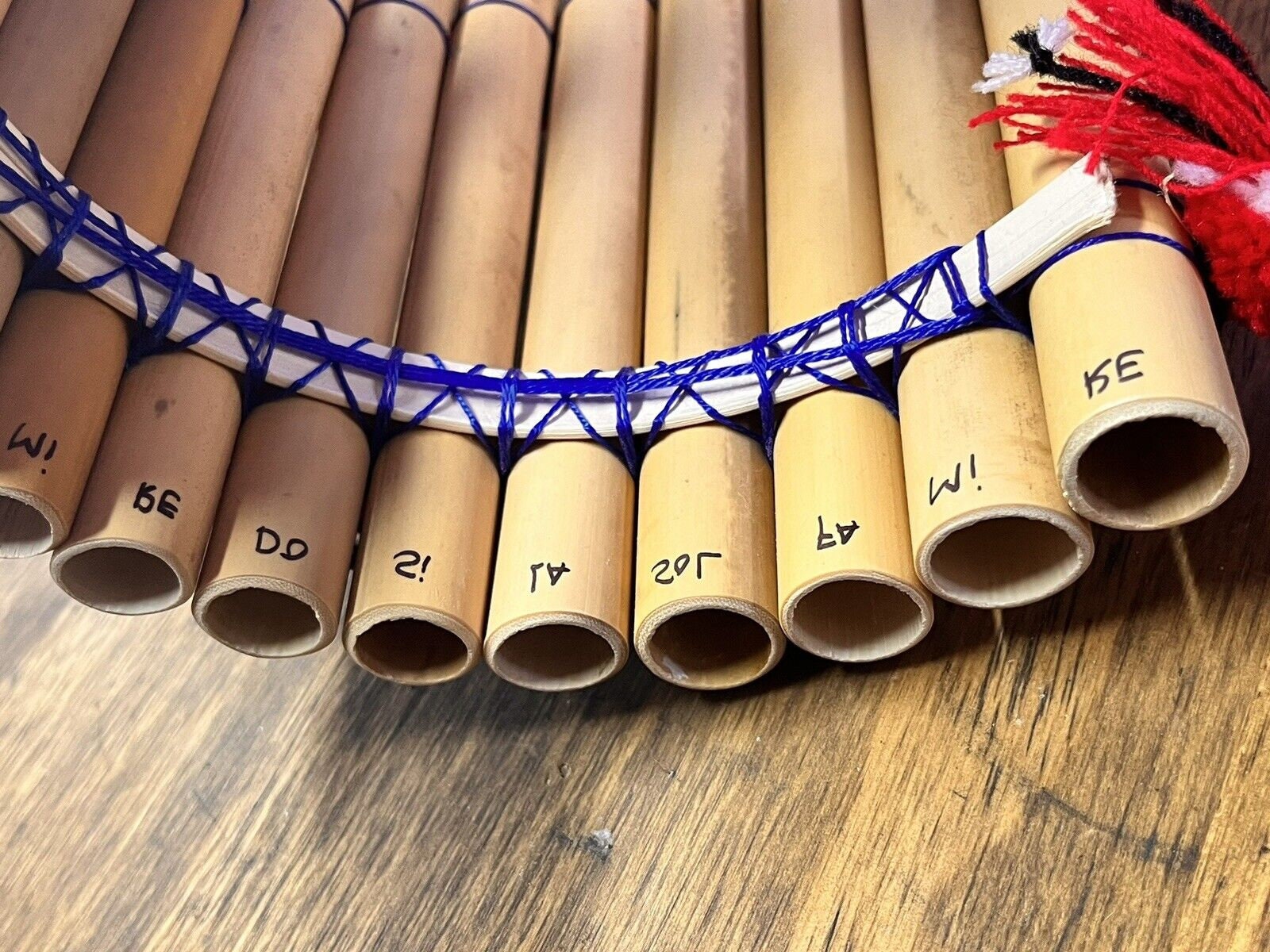 Handmade Peruvian Bamboo Pan Flute: 13-Pipe Left-Handed Instrument