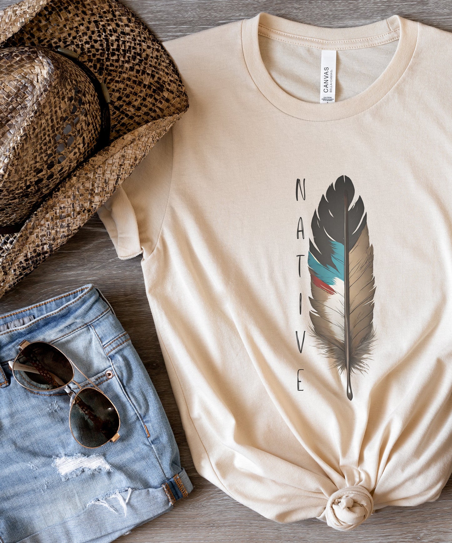Native Feather Graphic Tee - Unisex Tribe Pride Shirt