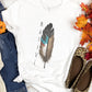 Native Feather Graphic Tee - Unisex Tribe Pride Shirt