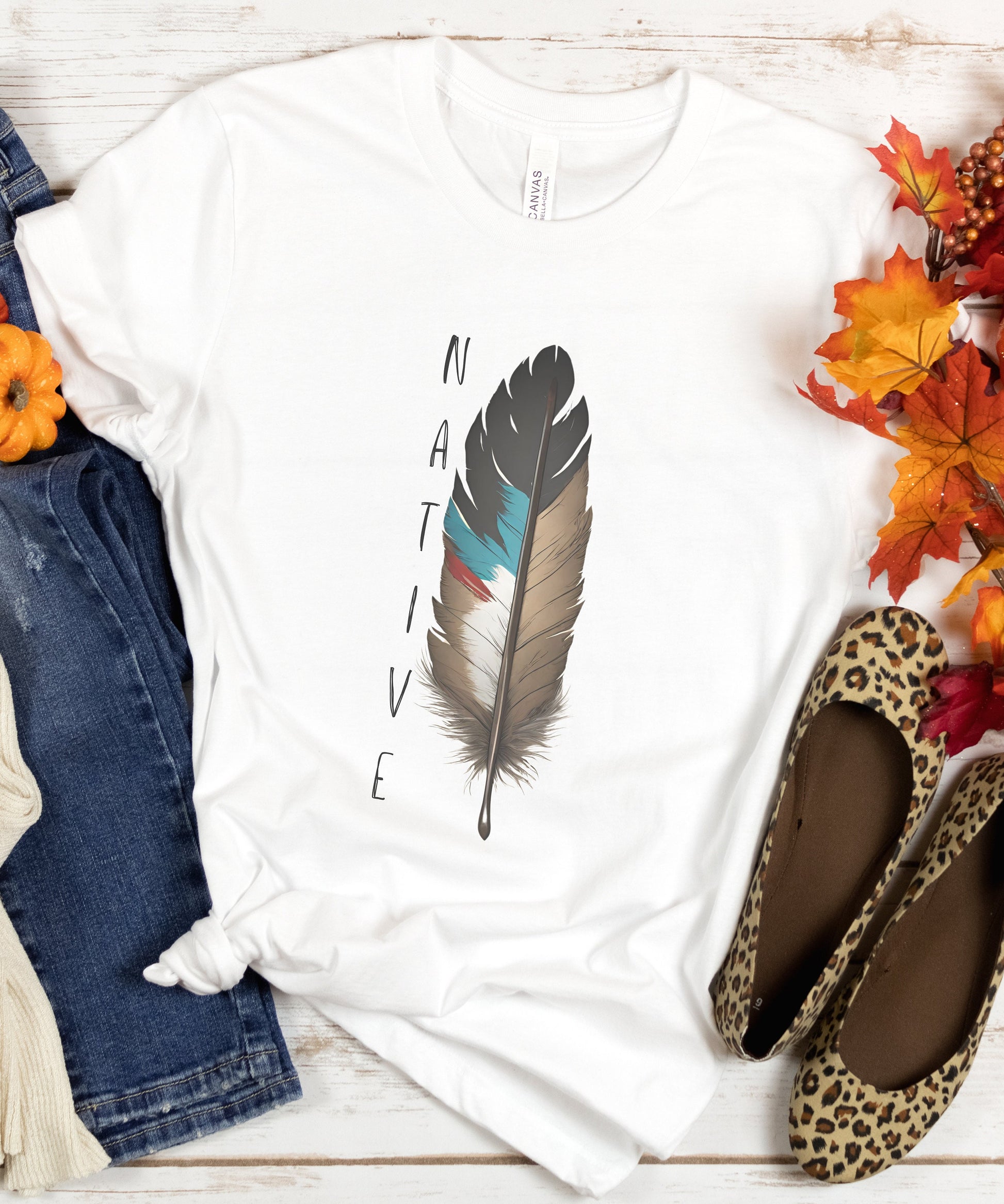 Native Feather Graphic Tee - Unisex Tribe Pride Shirt