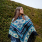 Handmade Baby Alpaca Wool Poncho: Geometric Bohemian Style