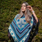 Handmade Baby Alpaca Wool Poncho: Geometric Bohemian Style