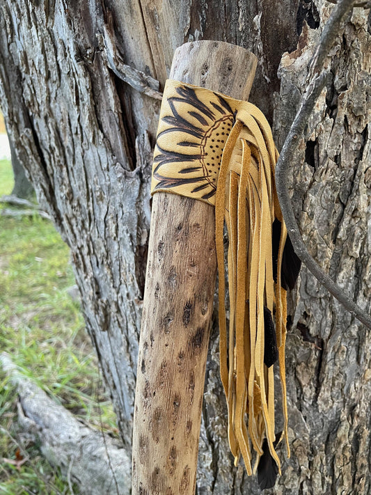 Sunflower Rainstick, 20 " Rainstick, Sound Healing, Rain Stick, Fringed Rain Stick, Tribal, Thick Rainstick, Sound Therapy