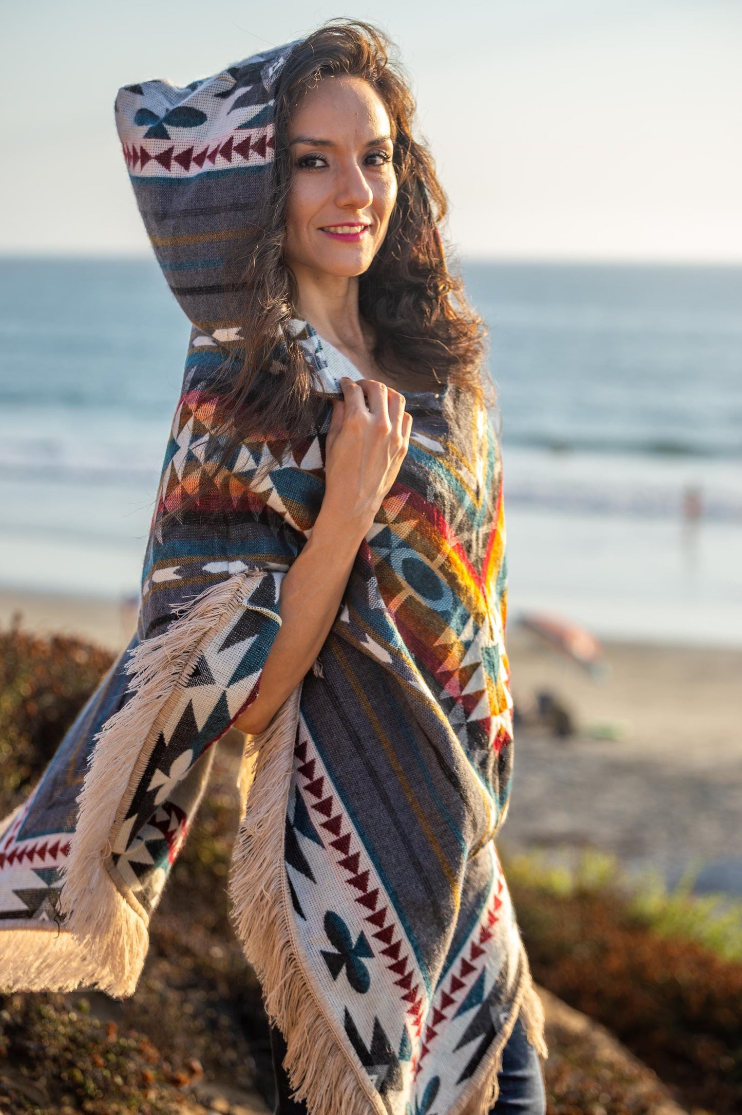Alpacaponcho L/XL Hooded Cape, UNISEX,