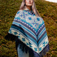 Handmade Baby Alpaca Wool Poncho: Geometric Bohemian Style