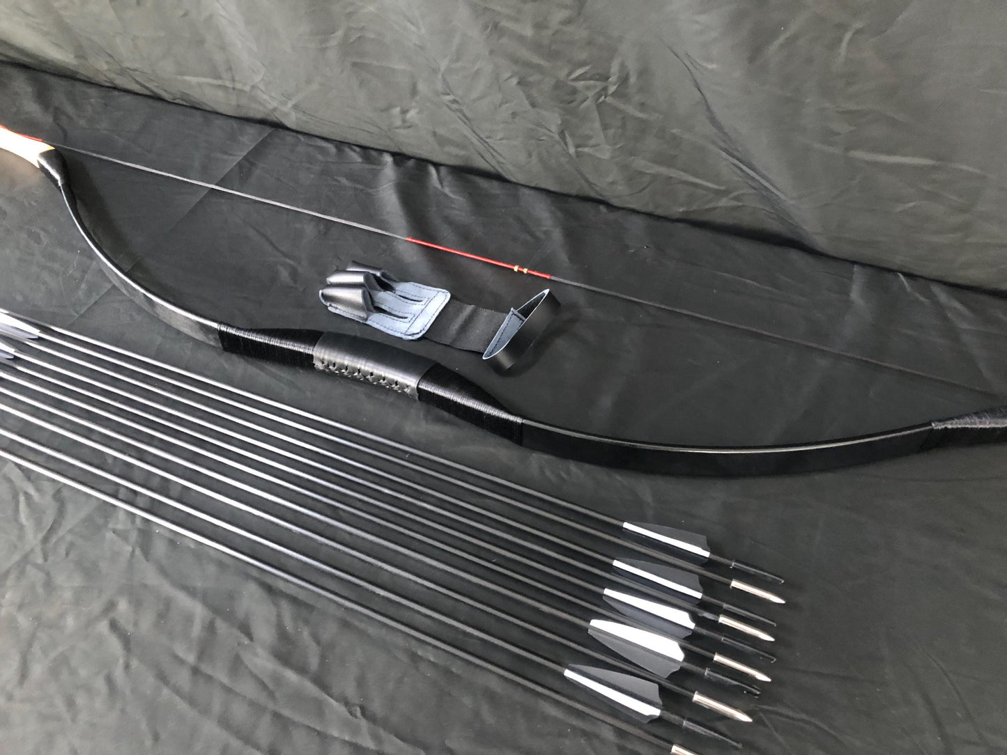 Ready to Go Handmade 40Lbs Traditional Mongolian Horse Bow 51.5", Tested Makers Mark, 10X Sharp Arrow, Free Finger Guard, Wall