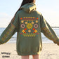 Ojibwe Floral Hoodie, Indigenous Tribal Flower Pattern Hooded Sweatshirt, Colorful Native American Clothing, Unisex Trendy Oversized Hoodie