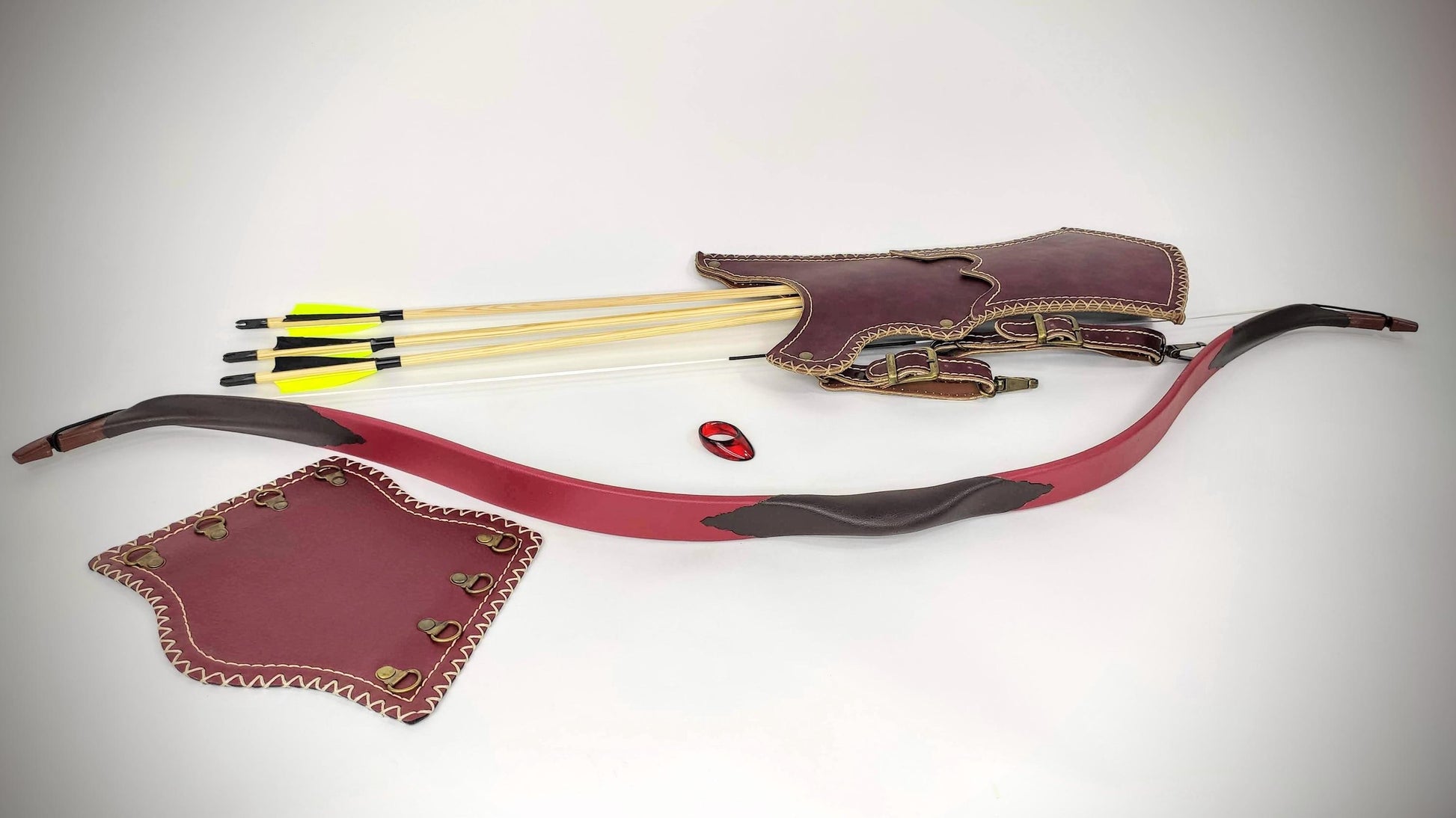 Turkish Archery Bow Set: Beginner Training, Arrows, Quiver, Thumbring