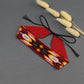 Red Beaded Choker Necklace: Feather Design, Czech Beads