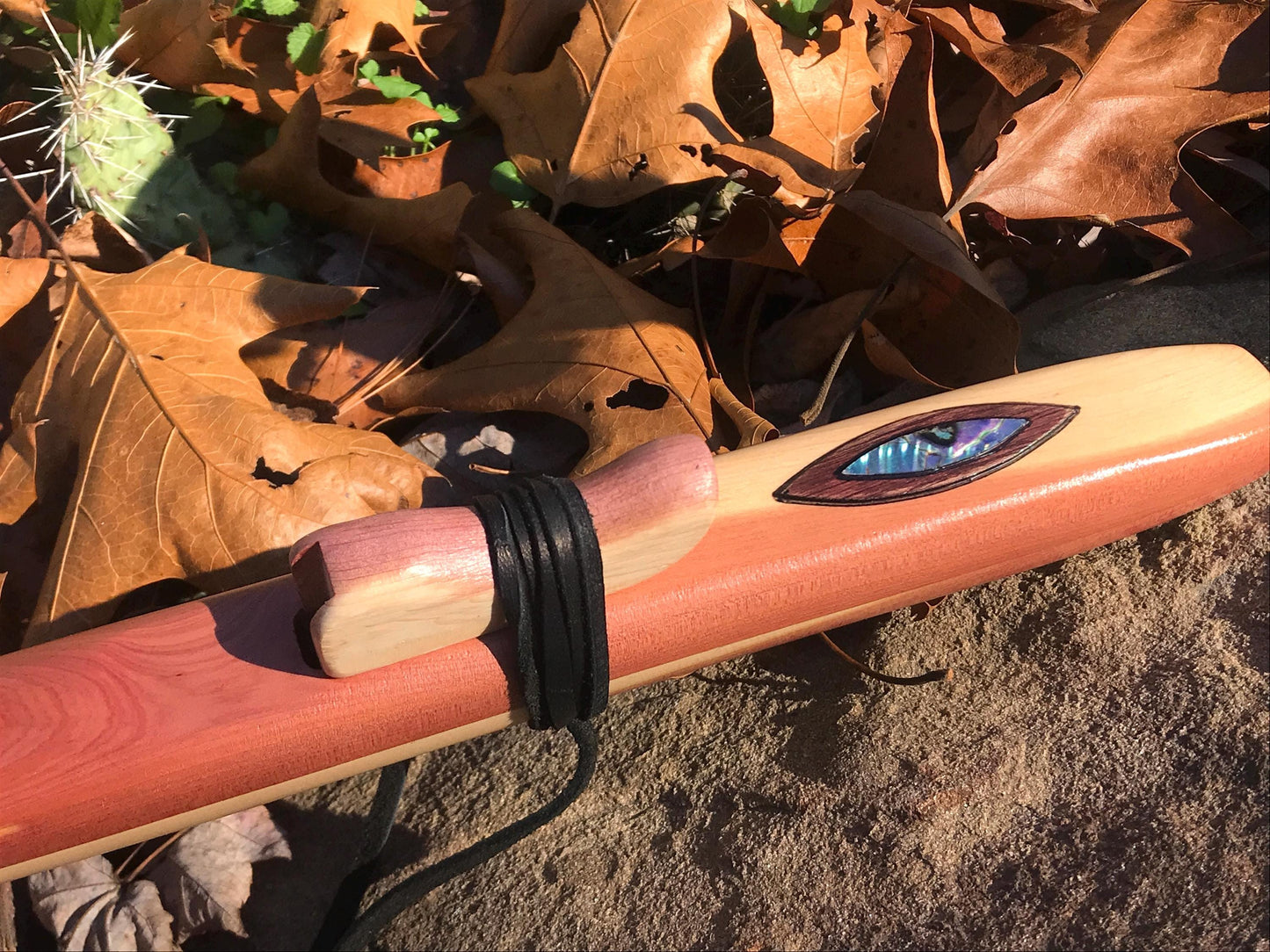 Native-American Style Cedar Flute - Walnut/Abalone Design