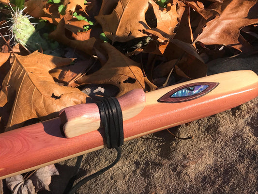 Native-American Style Cedar Flute - Walnut/Abalone Design
