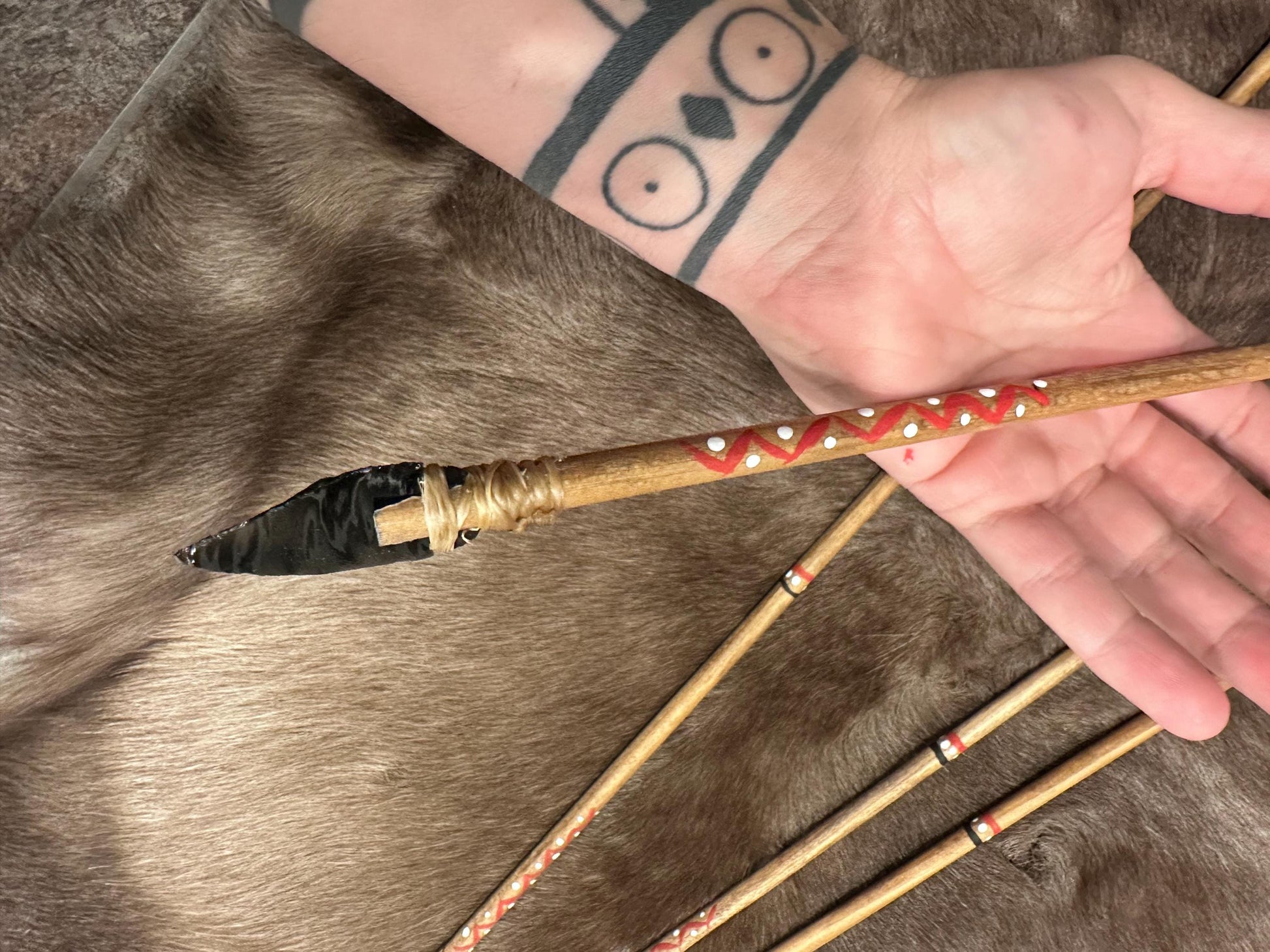 Native American Made Arrow W/ Certificate of Authenticity Primitive Archery OOA Boy Scouts