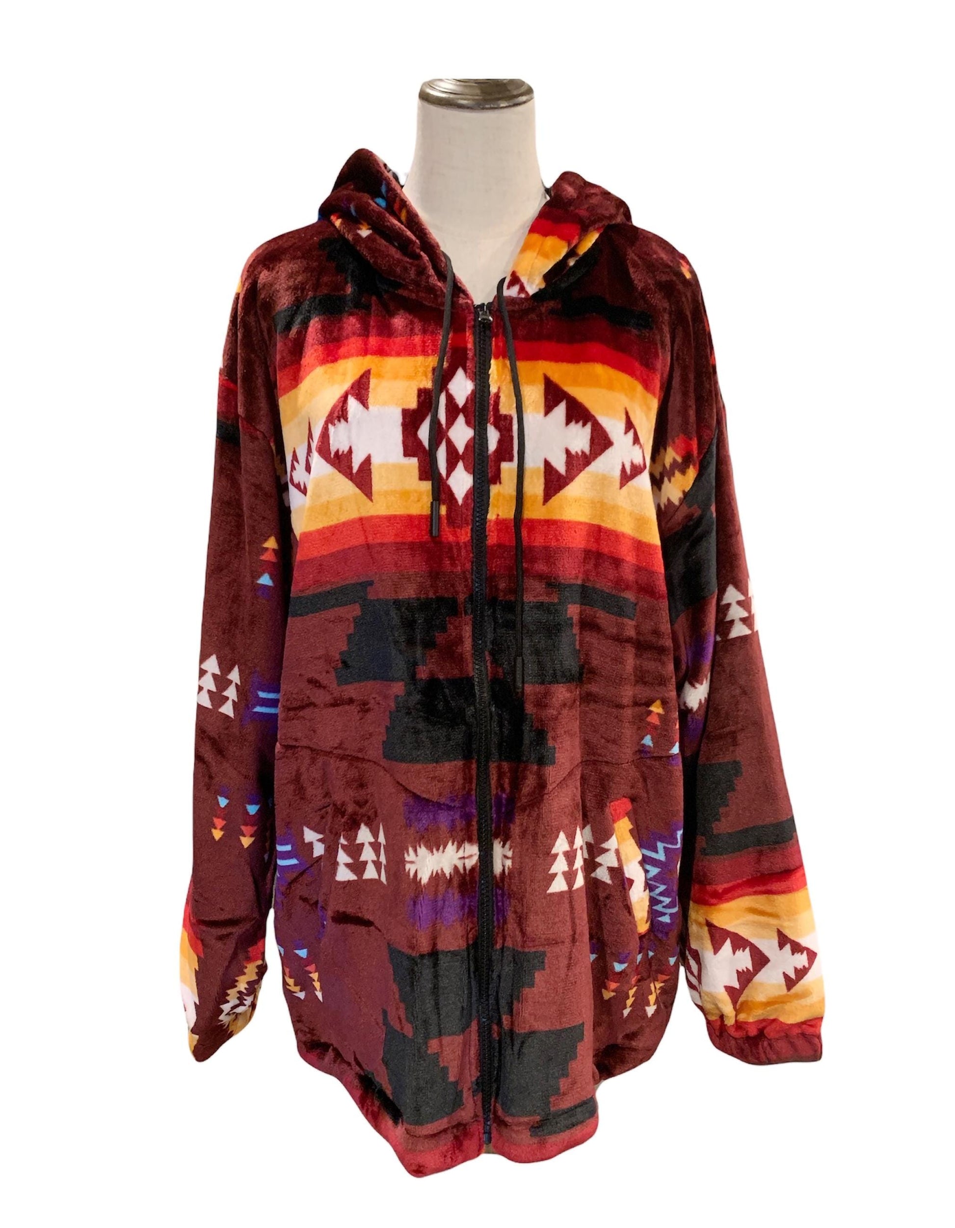 Southwest Native American Style Design Zipper-Up Lining Adult Jackets