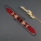 Red Beaded Choker Necklace: Feather Design, Czech Beads