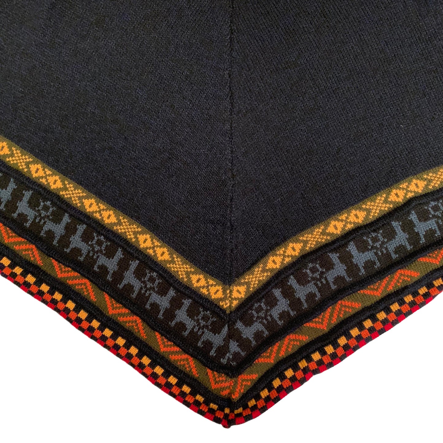 ANDEAN ALPACA HANDMADE Women Black Cape Coat Poncho Size S M