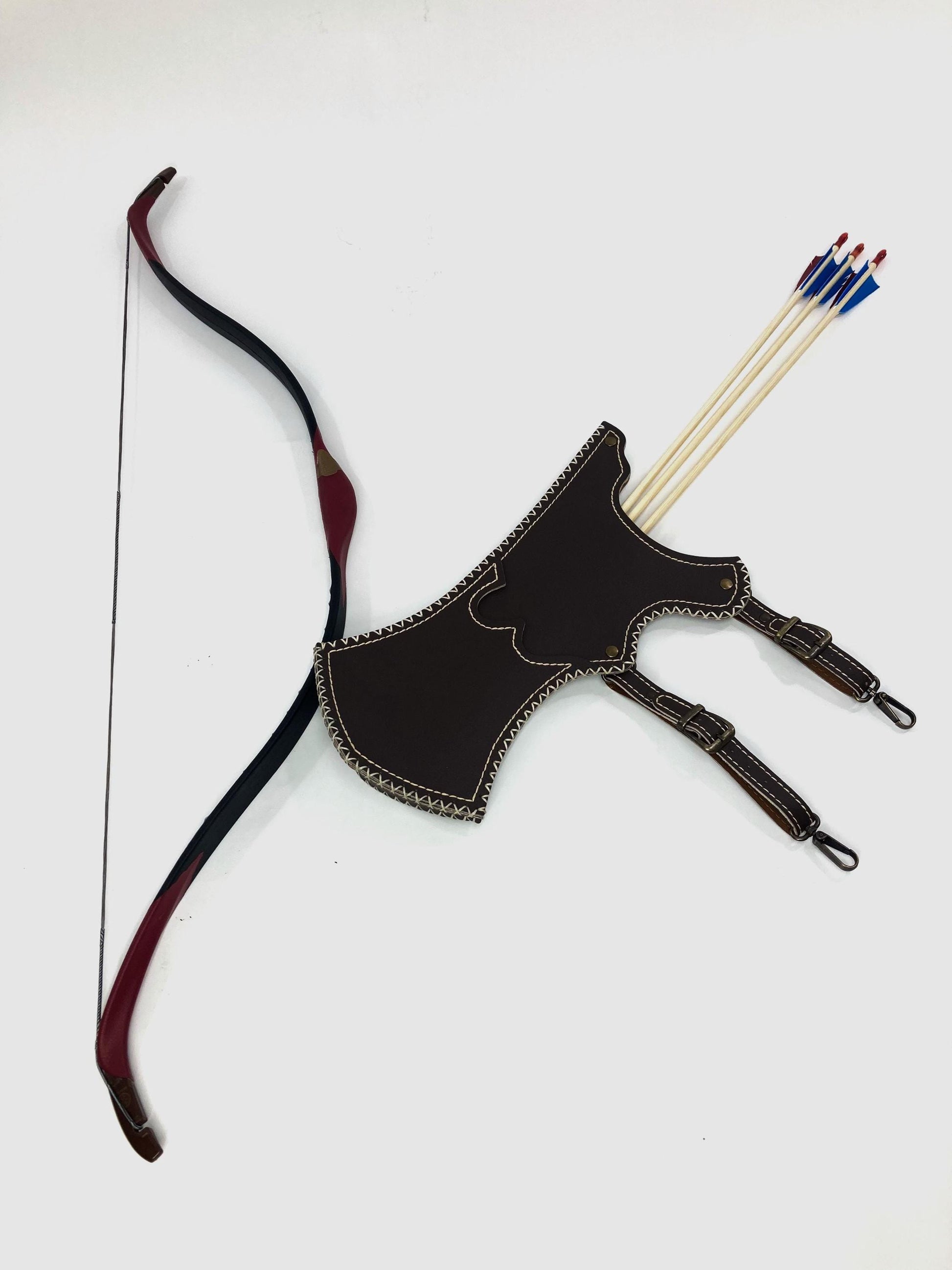 Turkish Archery Bow Set: Beginner Training, Arrows, Quiver, Thumbring