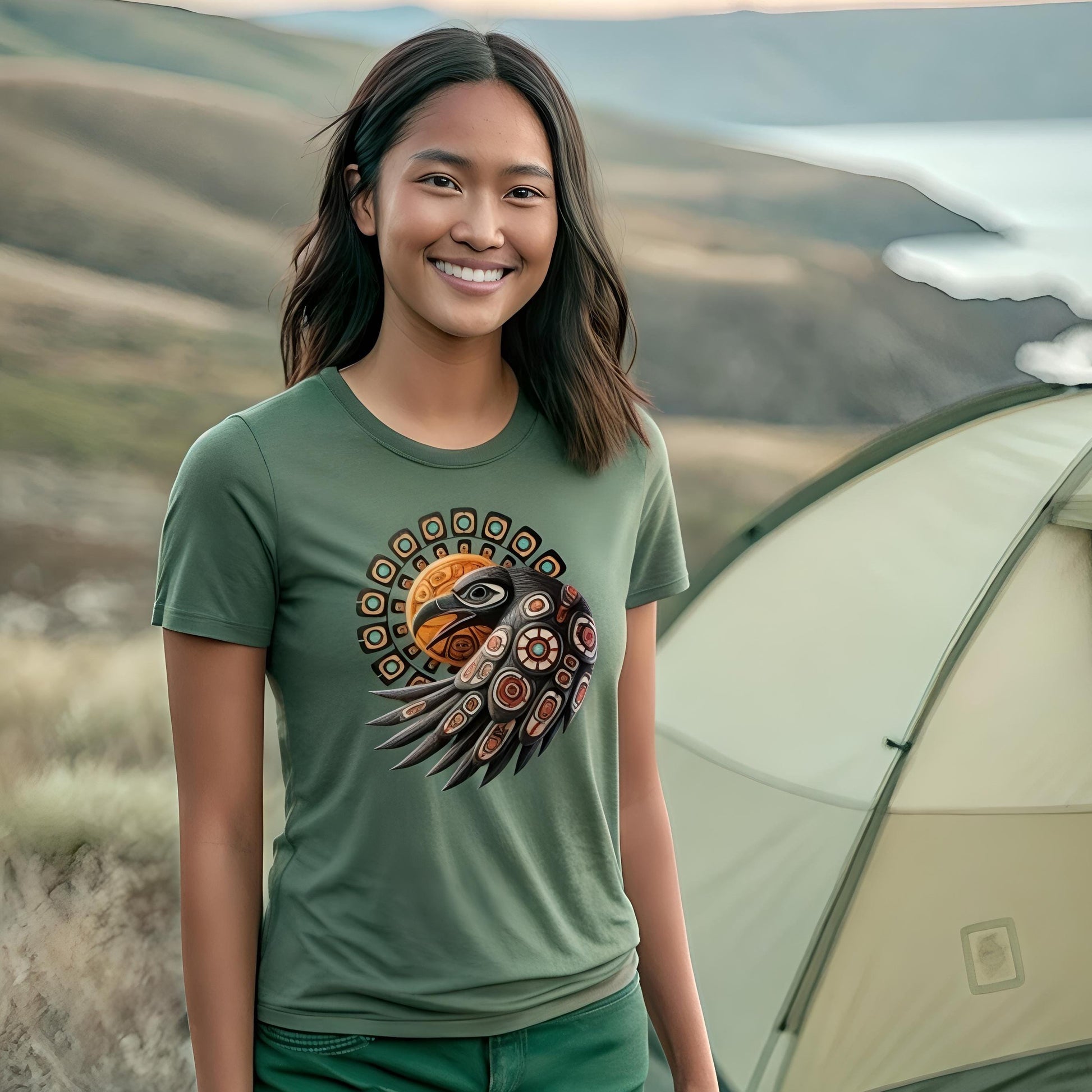 Raven Steals the Sun T-Shirt First Nations PNW Gift Haida Tlingit Salish Pacific Northwest Tribal Unisex Comfort Colors 1717 T-Shirt Crew