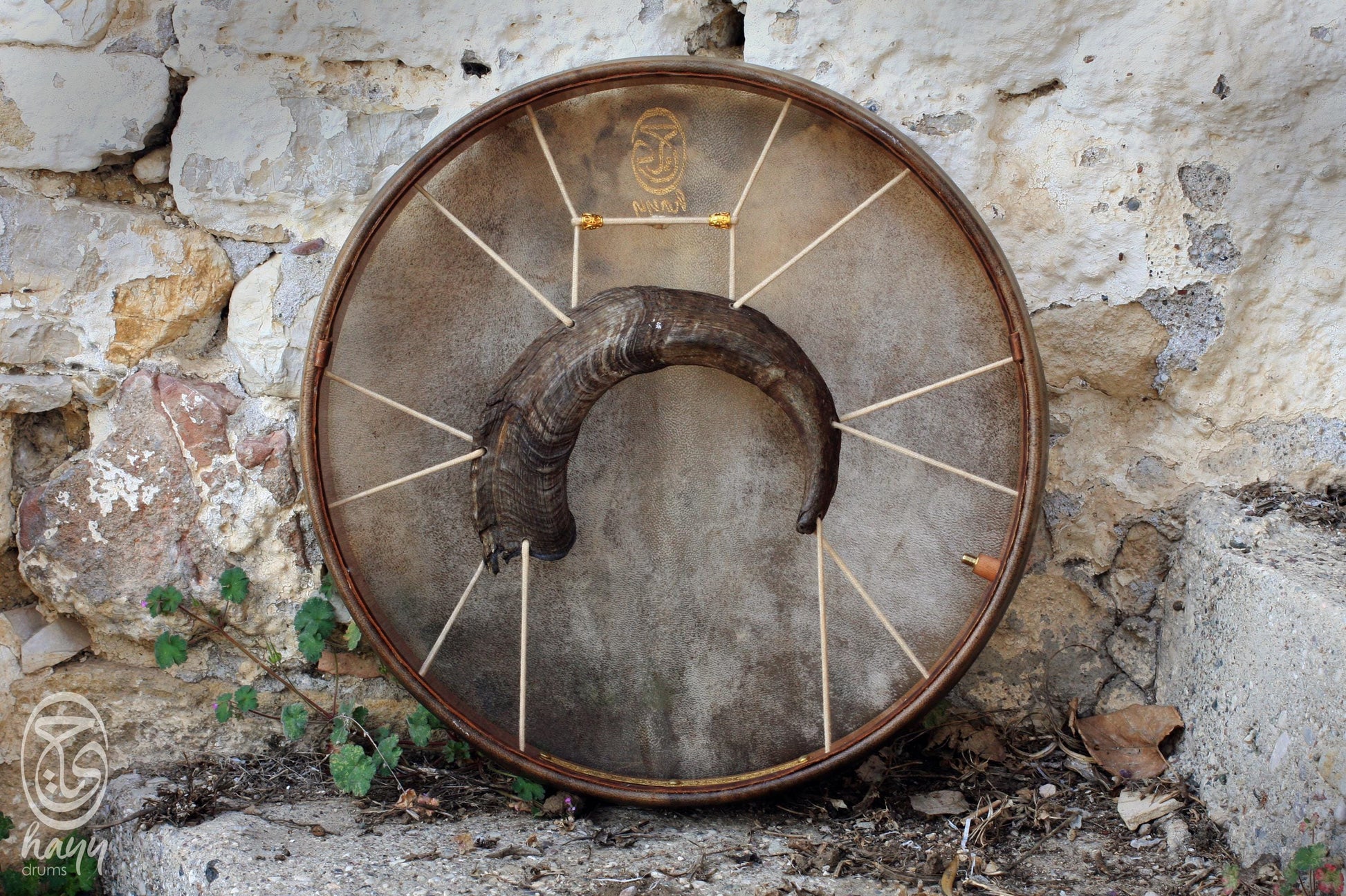 Air Tuning Shaman Drum with Goat Horn Handle (Medium Size)