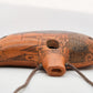 Ceramic Ocarina Raven and Castle. Clay Flute with Hand Engraving in Fantasy Style