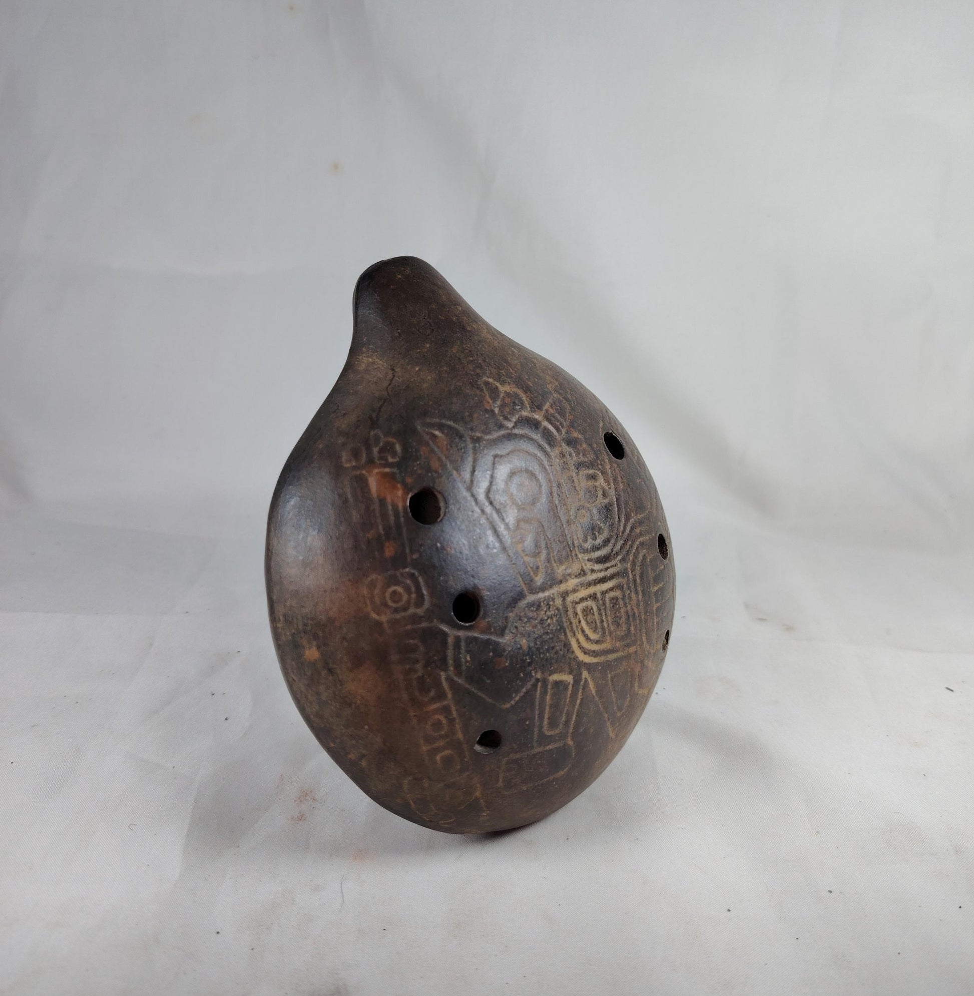 Inca Ceramic Ocarina - Andean Condor God - Natural Style Musical Instrument and Ritual Piece