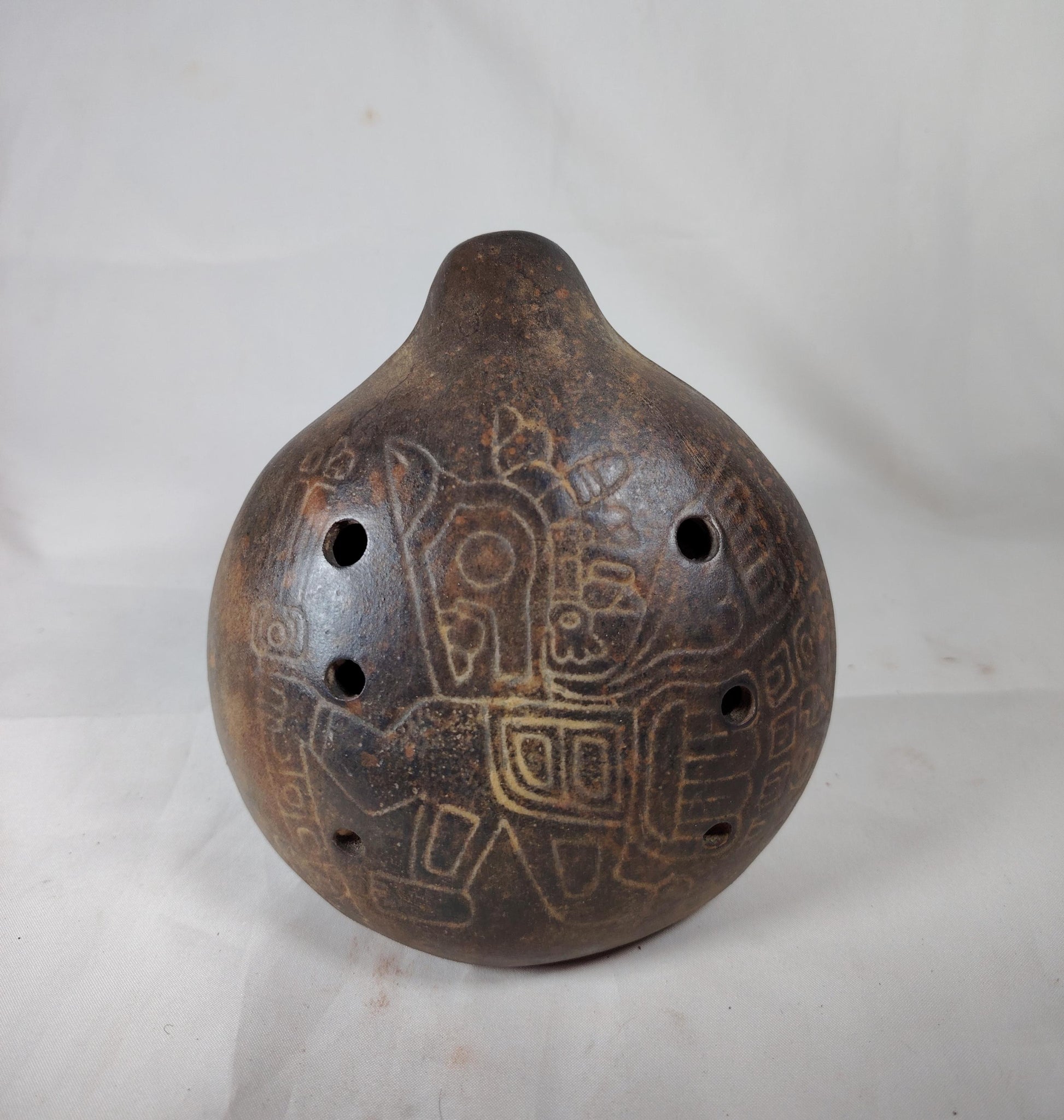 Inca Ceramic Ocarina - Andean Condor God - Natural Style Musical Instrument and Ritual Piece