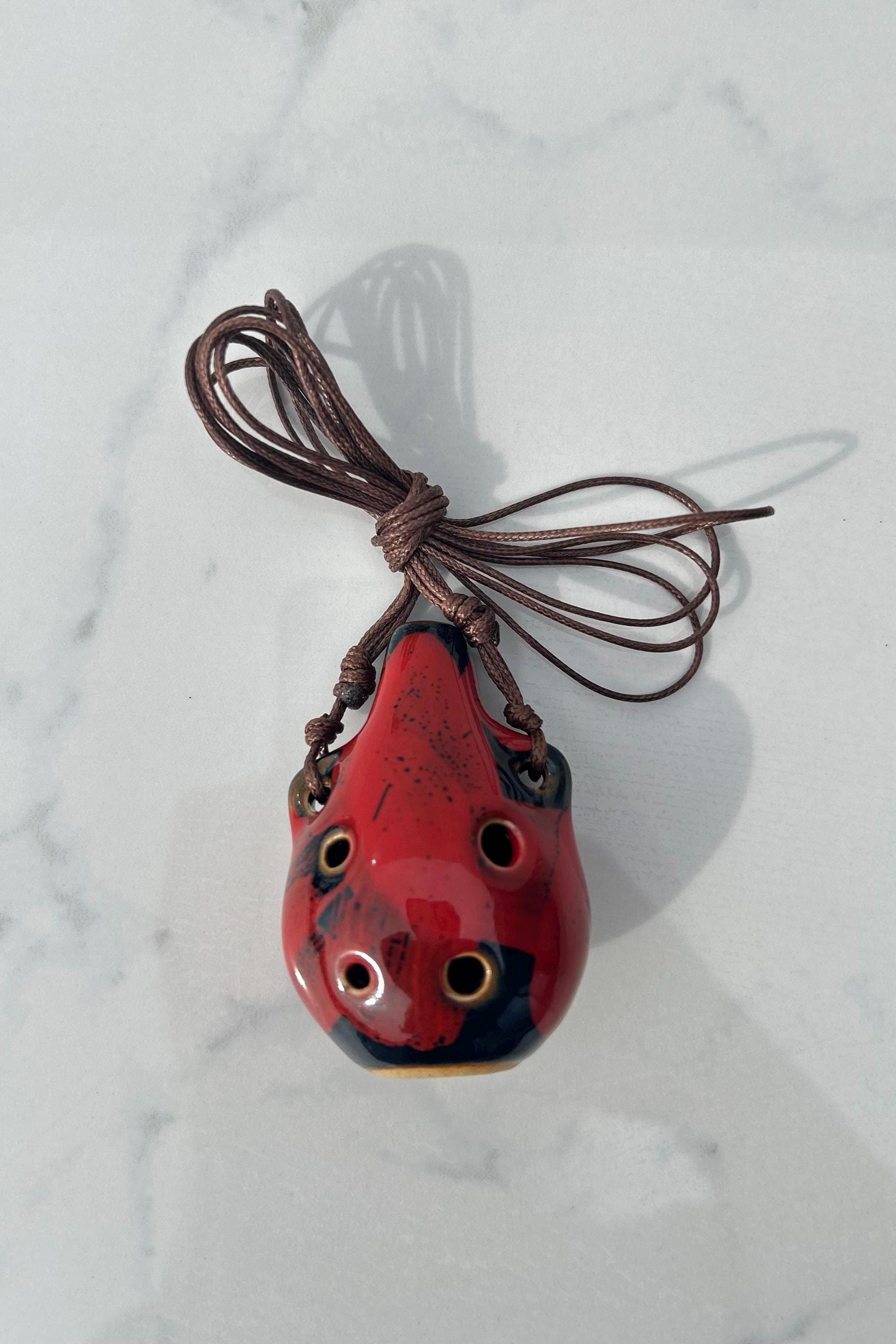 Handmade 6-Hole Ceramic Ocarina Flute, Handcrafted Ceramic Craft Instrument for Music Lovers, Unique Gift, Zelda Flute Gift, Sedona Gift