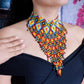 Handmade Beaded Choker Necklace - Traditional Mexican Huichol Style-Aztec Princess