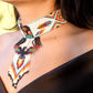 Handmade Beaded Choker Necklace - Traditional Mexican Huichol Style-Aztec Princess