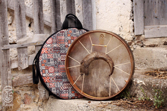 Air Tuning Shaman Drum with Goat Horn Handle (Medium Size)