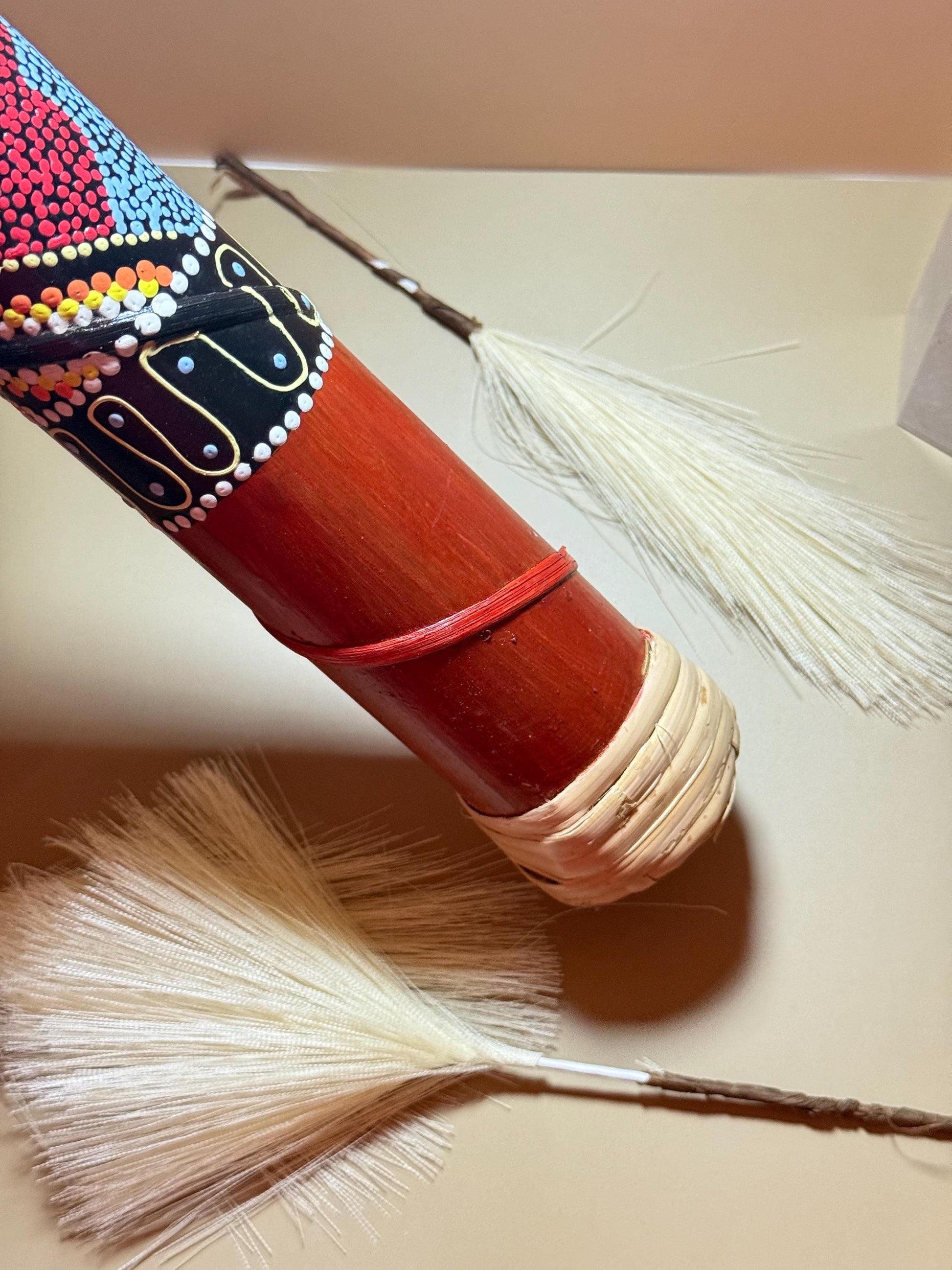 Hand-Painted Bamboo Rainstick: Indonesian Sound Healing Instrument