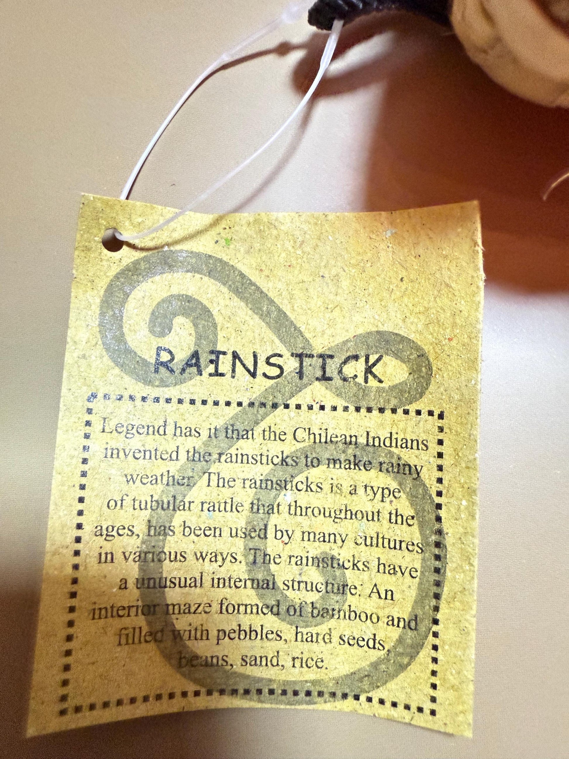 Hand-Painted Bamboo Rainstick: Indonesian Sound Healing Instrument