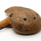 Ceramic Ocarina Journey of an Old Raven. Handmade Clay Flute with an Engraved Drawing of a Flying Raven in a Landscape.