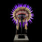 STAND INCLUDED - Stunning Purple Native American Indian Headdress War Bonnet | Short Length |Modern Tribal Art, Native Style Decor