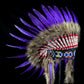 STAND INCLUDED - Stunning Purple Native American Indian Headdress War Bonnet | Short Length |Modern Tribal Art, Native Style Decor