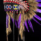 STAND INCLUDED - Stunning Purple Native American Indian Headdress War Bonnet | Short Length |Modern Tribal Art, Native Style Decor