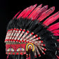 STAND INCLUDED - Stunning Red Pink & Black Native American Indian Headdress War Bonnet | Short Length |Modern Tribal Art, Native Style Decor
