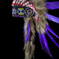STAND INCLUDED - Stunning Purple Native American Indian Headdress War Bonnet | Short Length |Modern Tribal Art, Native Style Decor