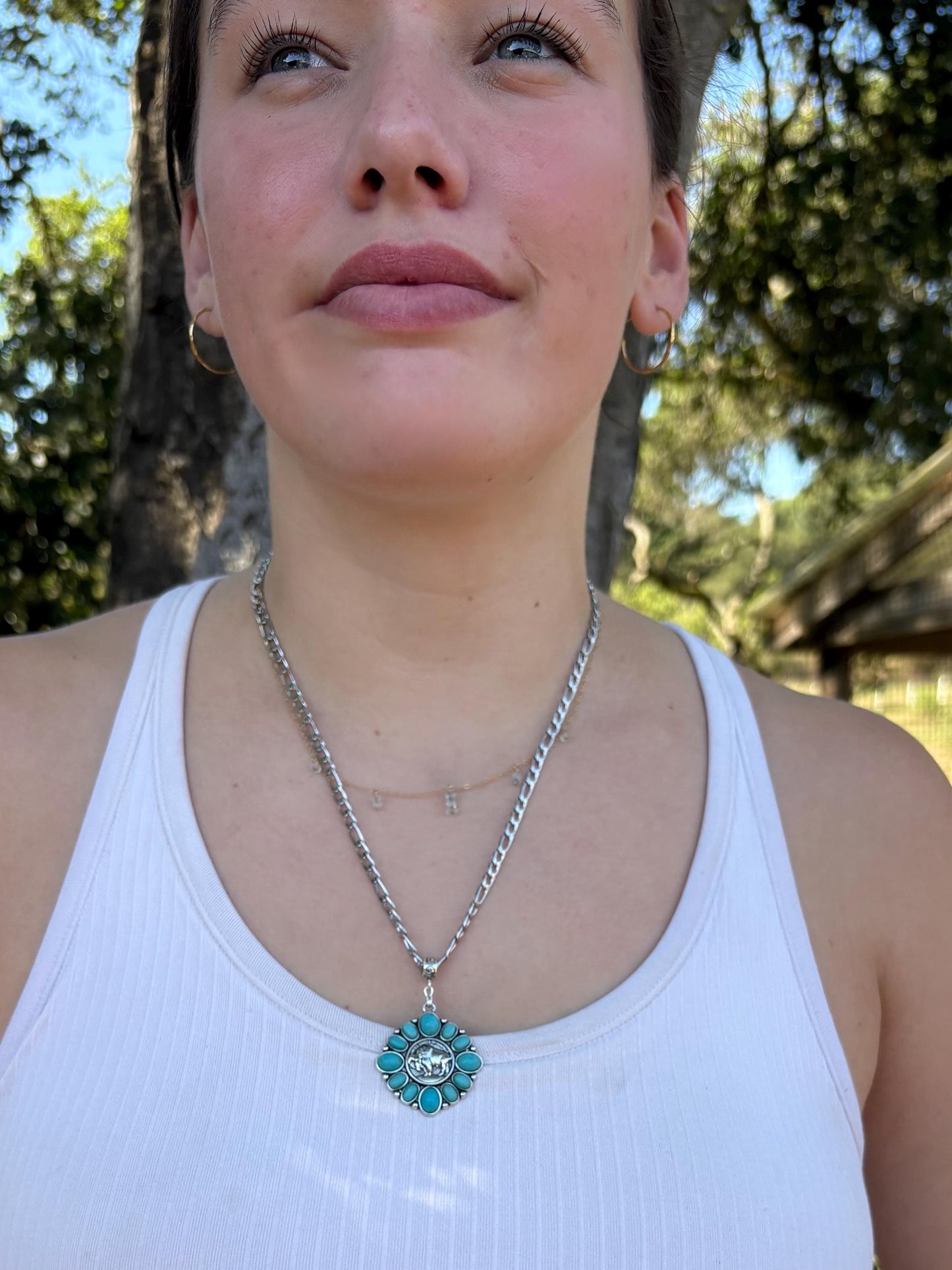 Western Turquoise Necklace | Buffalo Nickel | Cowboy Cowgirl | Man Necklace
