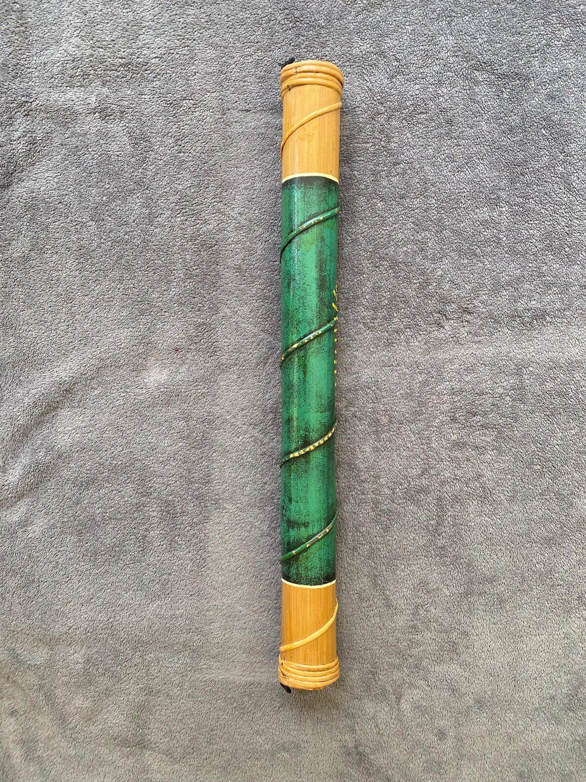 Vintage Beautiful Heavy Large Handmade Bamboo Rain Stick, Indigenous Art, Shaker Rattle Percussion