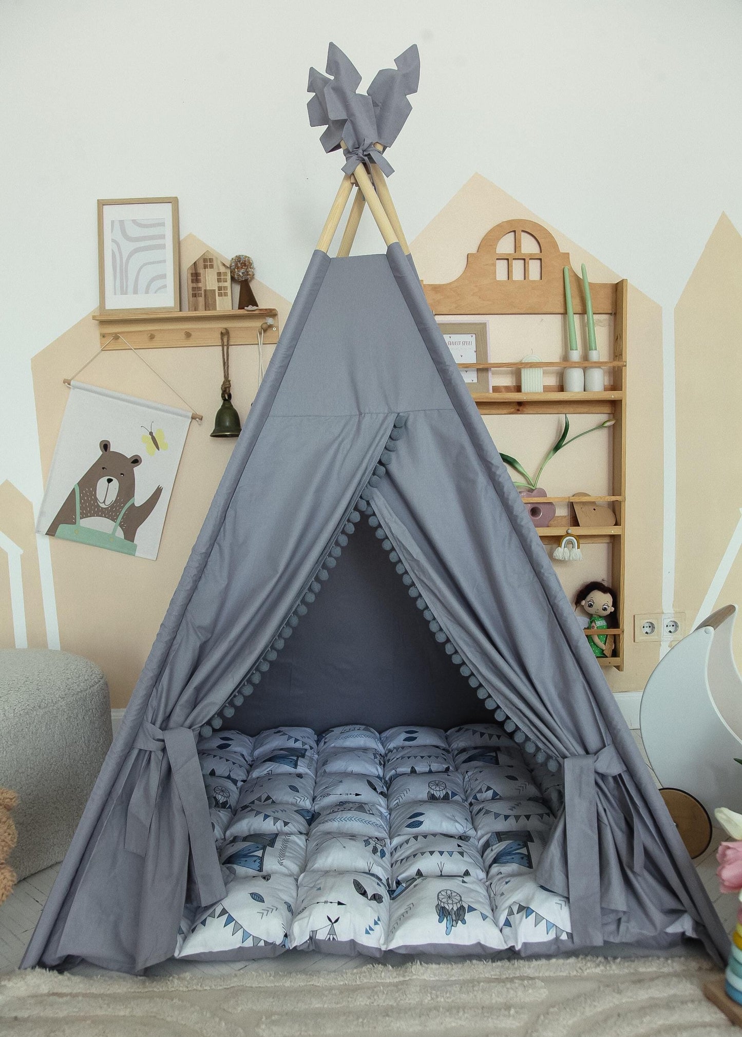 Wigwam, Play Tent, Kids Tent, Child'S Teepee, Teepee Tent, Fabric Playhouse, Indoor Tent, Outdoor Play Tent, Boho Tent, Adventure Tent, Todd
