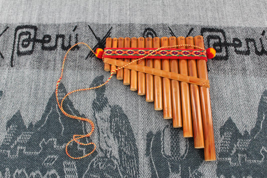 Peruvian Bamboo Pan Flute: 13 Tones, Beginner Instrument