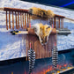A Powerful Native Ceremonial Indian Fox Bow and Arrow Set Made by Enrolled Member of the Cherokee Tribe 68” with 5 Arrows and Quiver