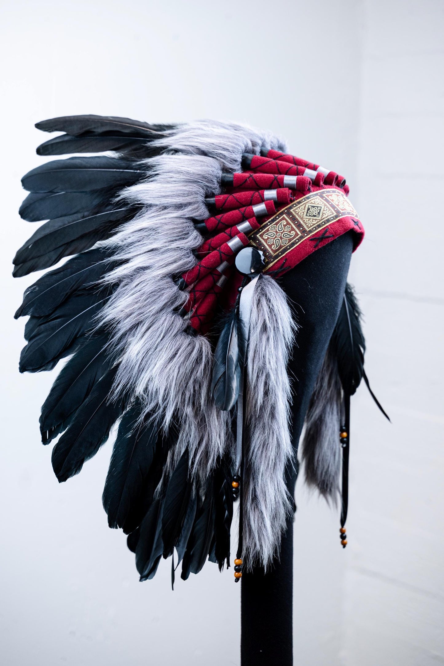 READY to SHIP Authentic Indian Headdress – Feathered Native American Inspired Costume Headpiece for Halloween Party