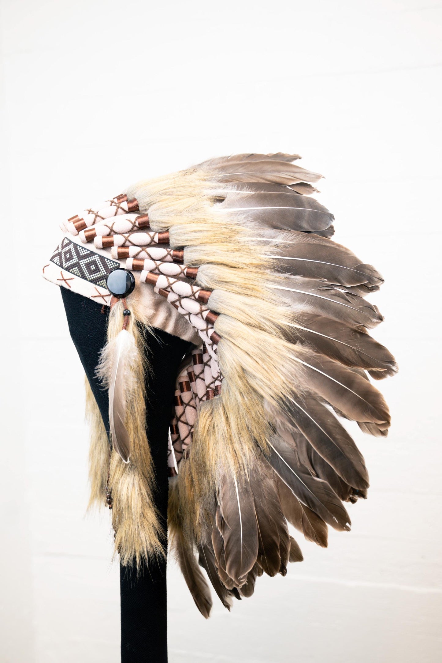 READY to SHIP Authentic Indian Headdress – Feathered Native American Inspired Costume Headpiece for Halloween Party