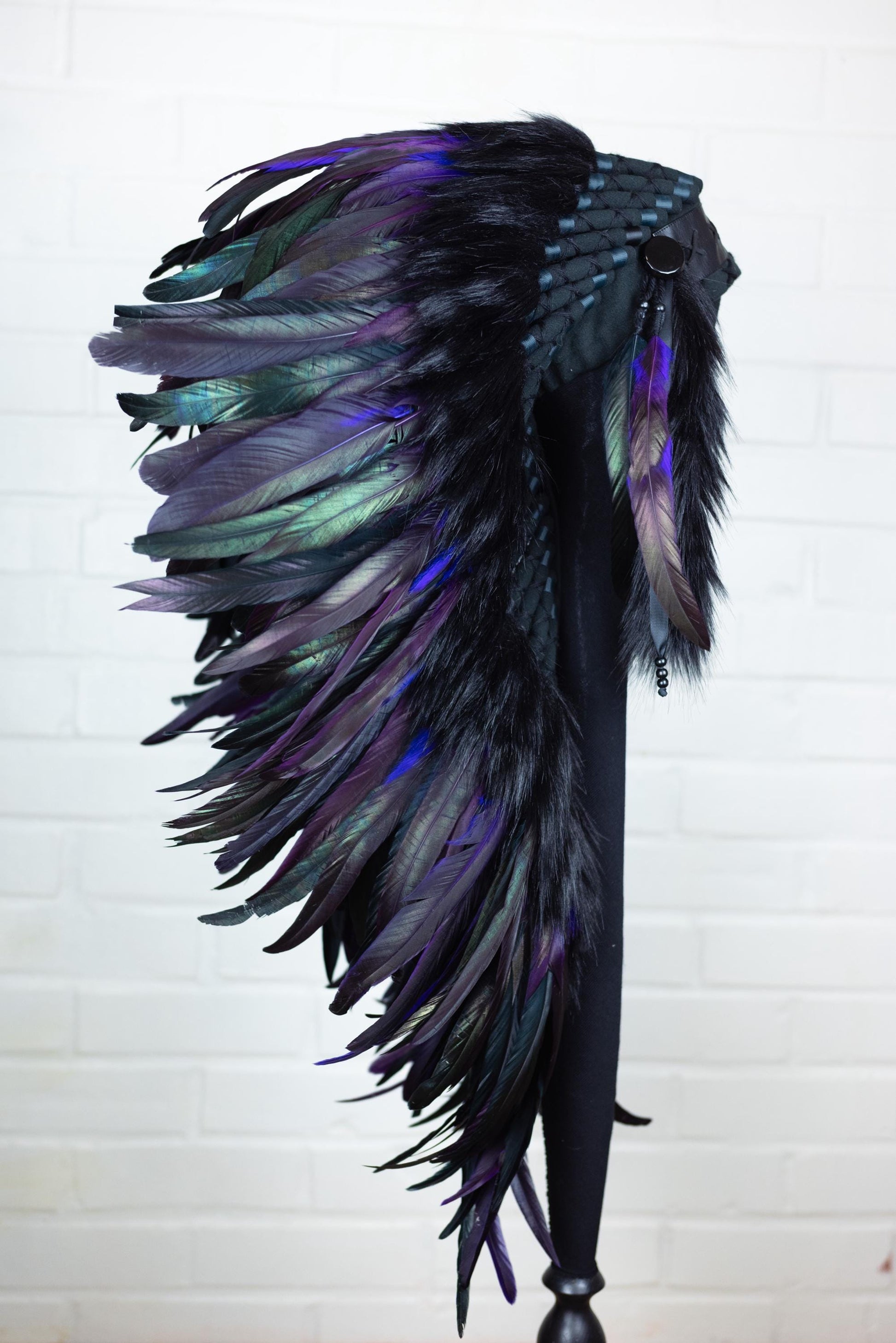 READY to SHIP Authentic Indian Headdress – Feathered Native American Inspired Costume Headpiece for Halloween Party