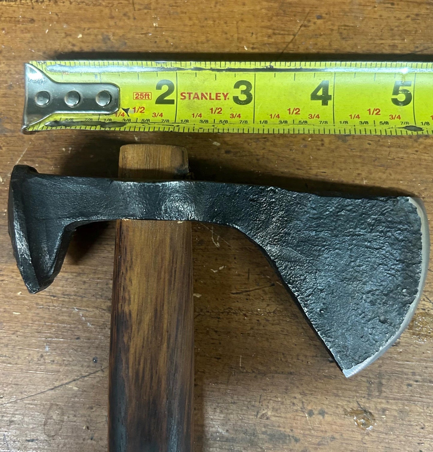 Hand Forged Railroad Spike Tomahawk with Leather Sheath