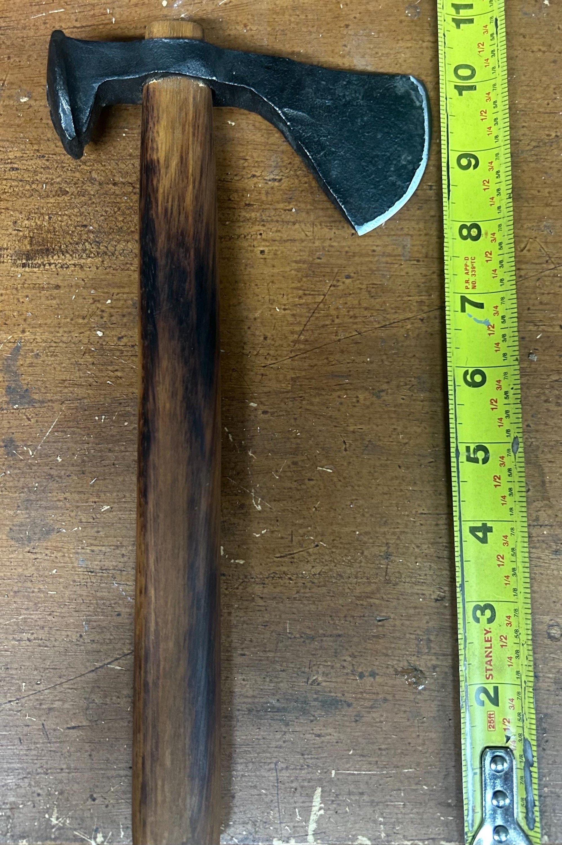 Hand Forged Railroad Spike Tomahawk with Leather Sheath