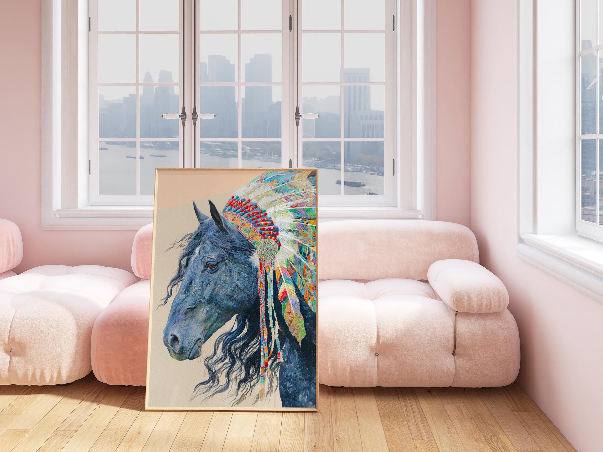 Native American Mustang Horse, Horse Art Portrait, Native America, Native Indian Art, Native American Wall Art, Oklahoma Art