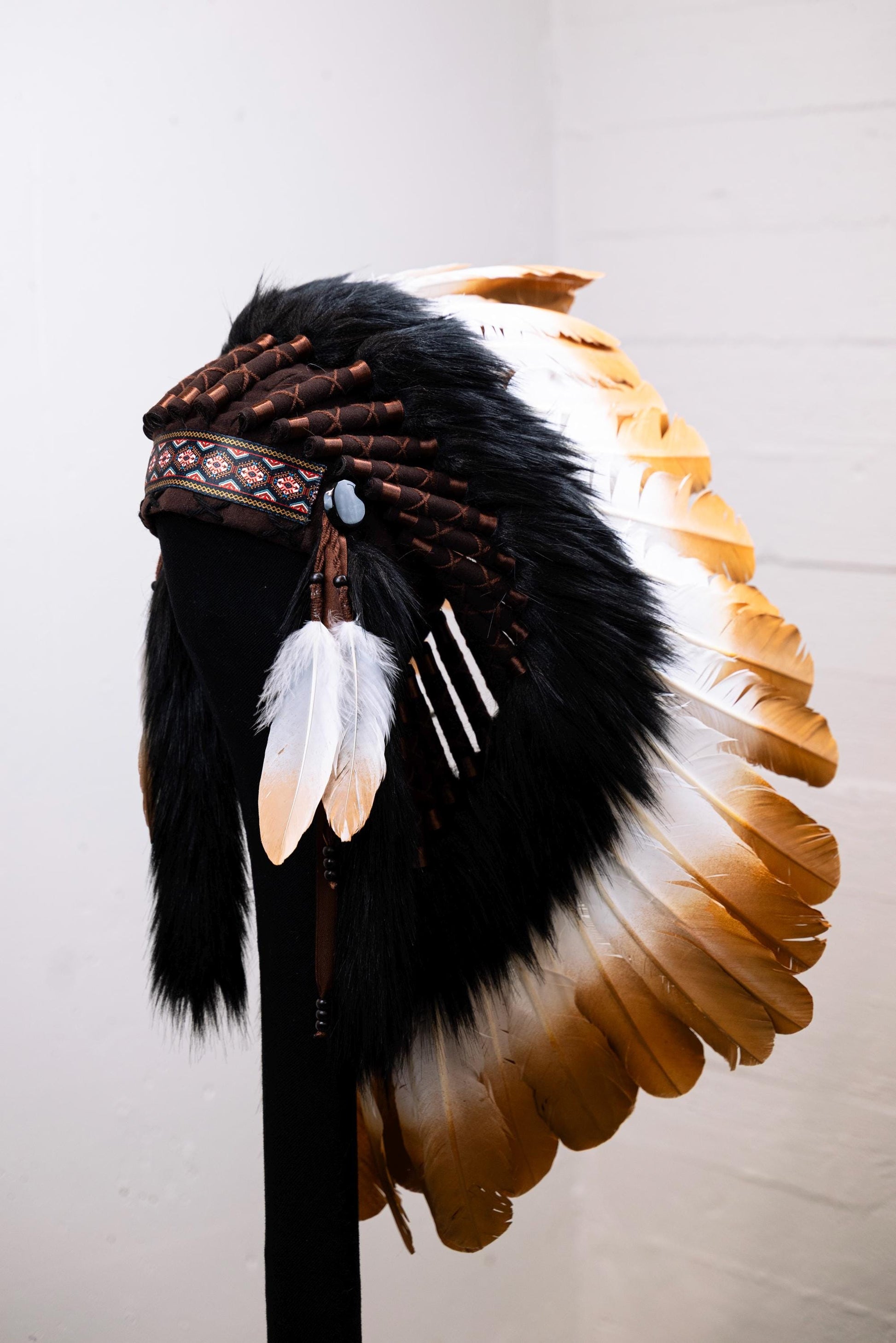 READY to SHIP Authentic Indian Headdress – Feathered Native American Inspired Costume Headpiece for Halloween Party