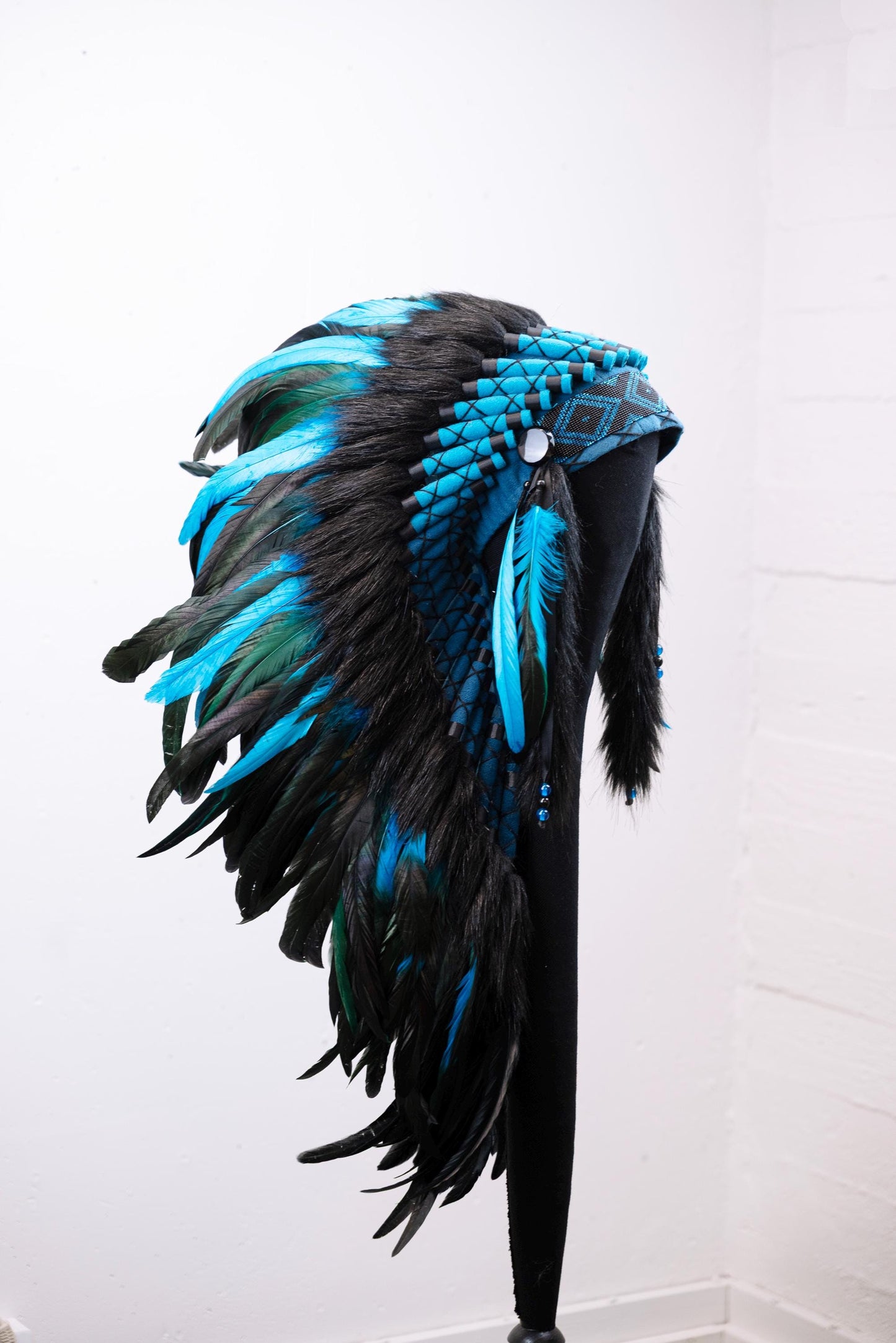 READY to SHIP Authentic Indian Headdress – Feathered Native American Inspired Costume Headpiece for Halloween Party